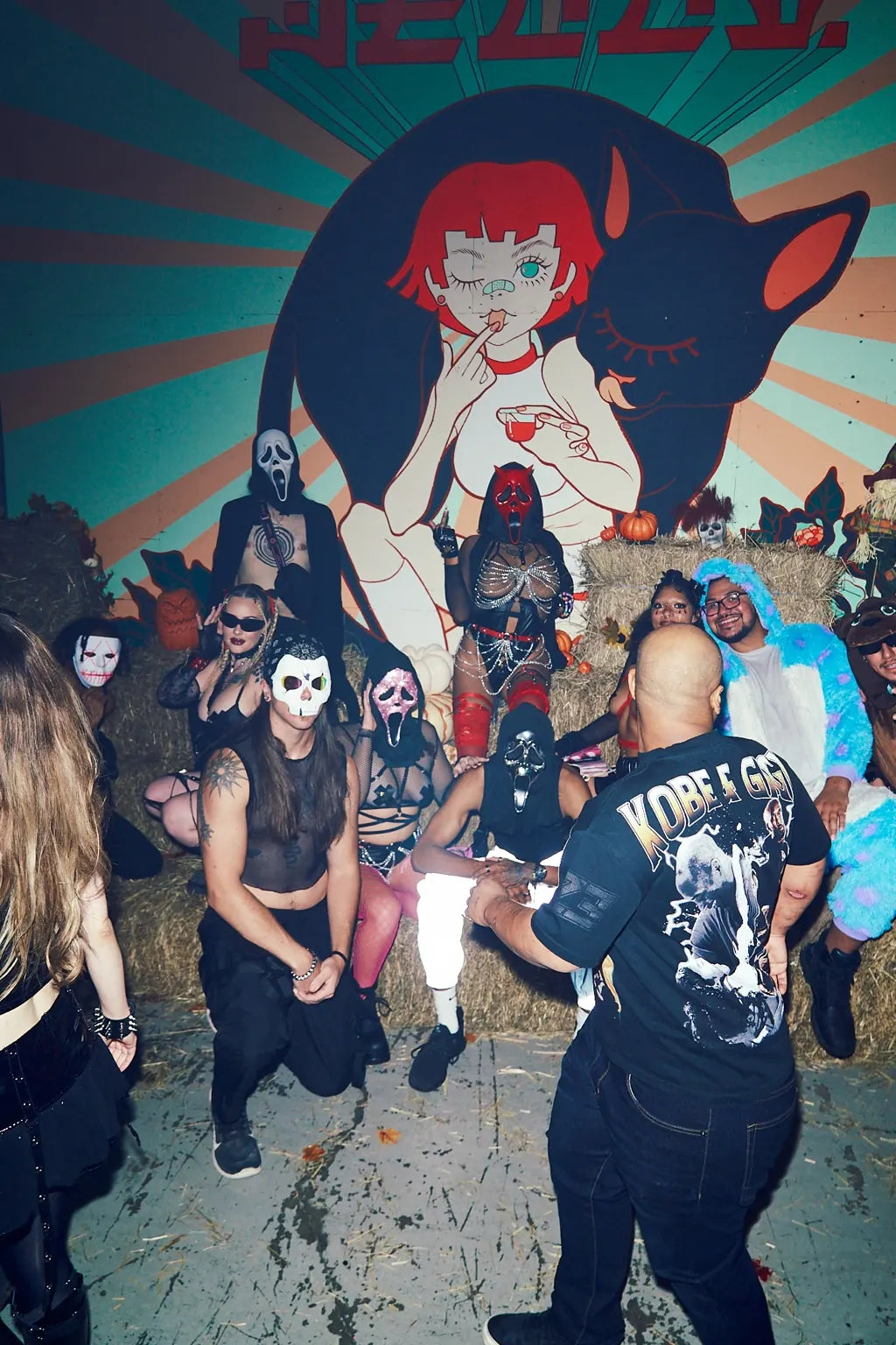 Friends in Halloween costumes at the 2025 show